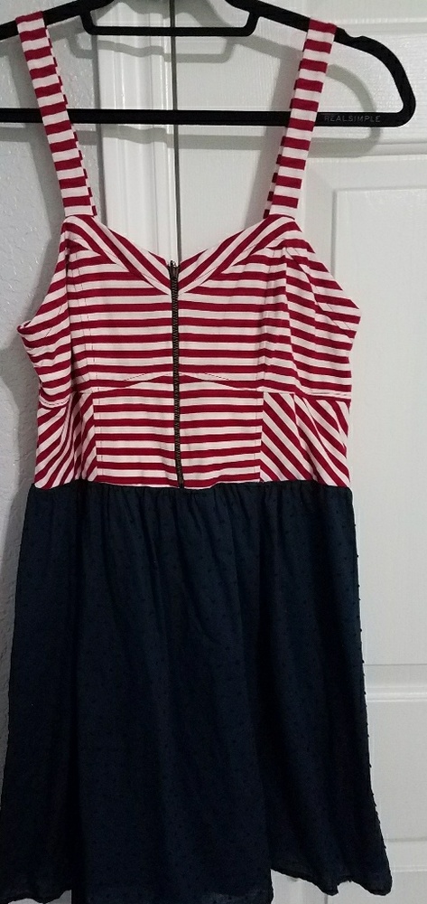 Xhiliration Red White Blue Dress